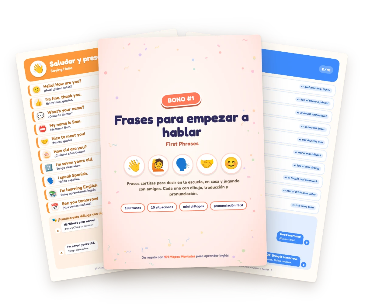 Bono 1: Frases para empezar a hablar, con páginas de ejemplo