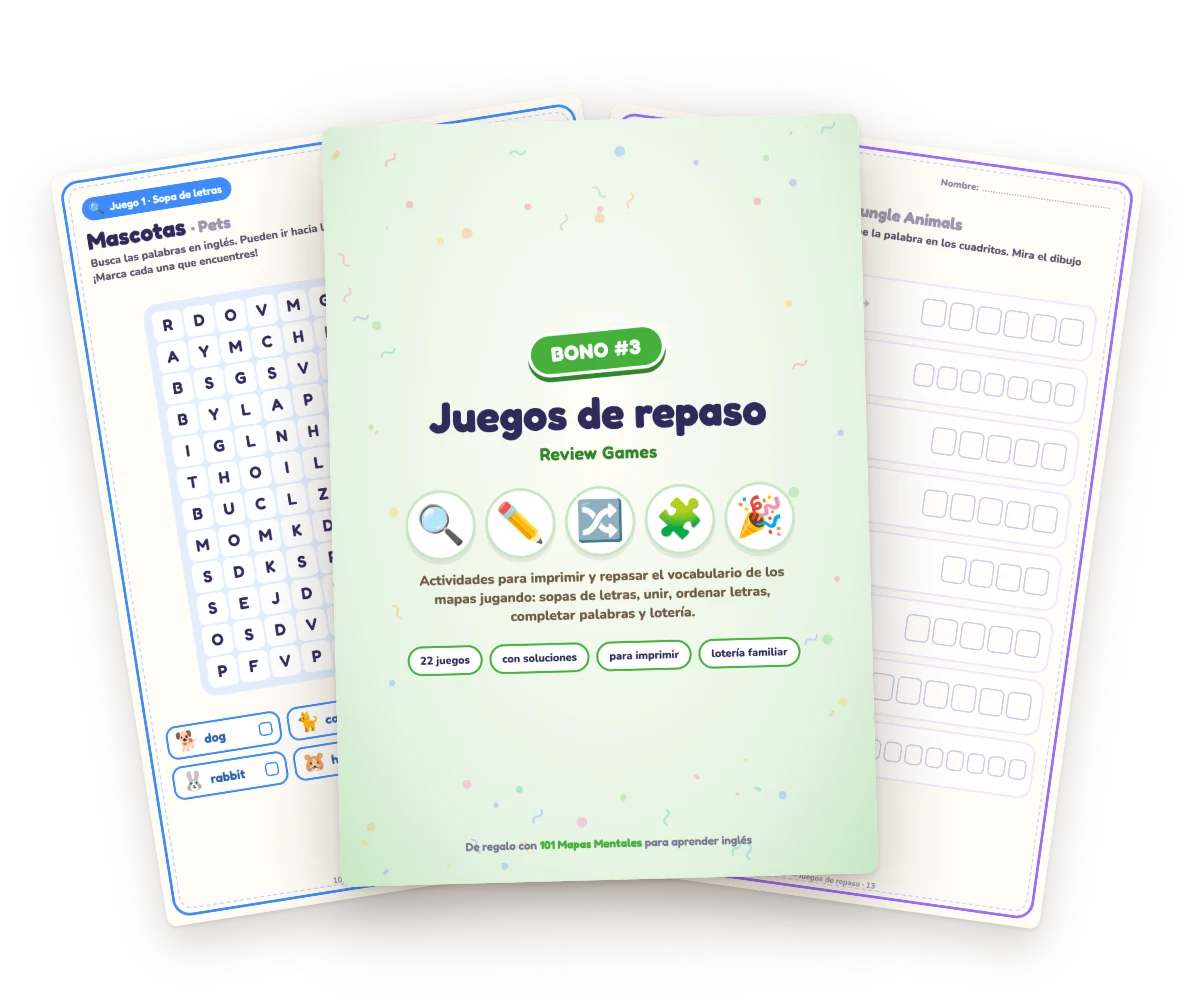 Bono 3: Juegos de repaso, con páginas de ejemplo