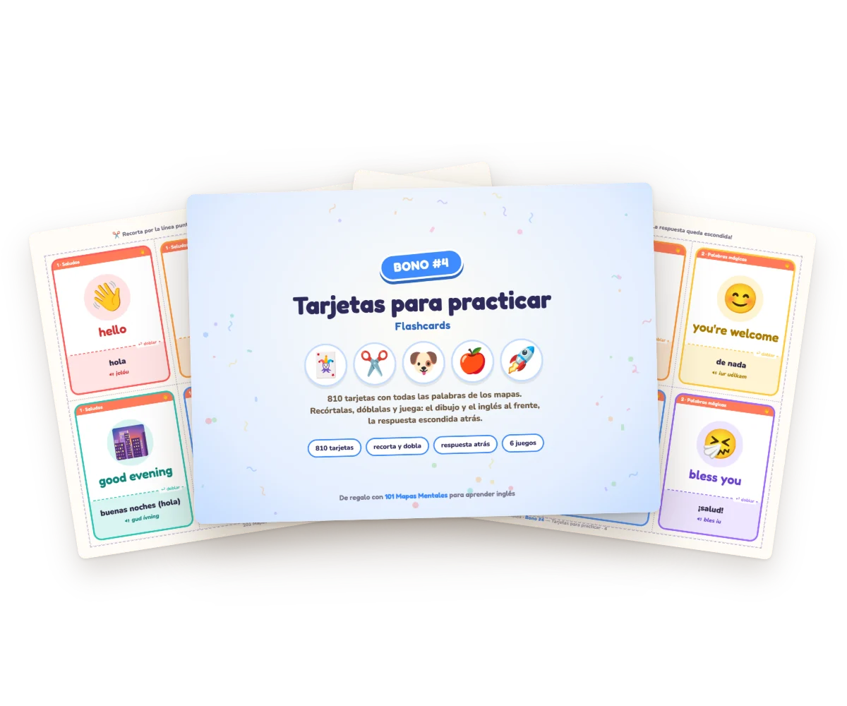 Bono 4: Tarjetas para practicar, con páginas de ejemplo